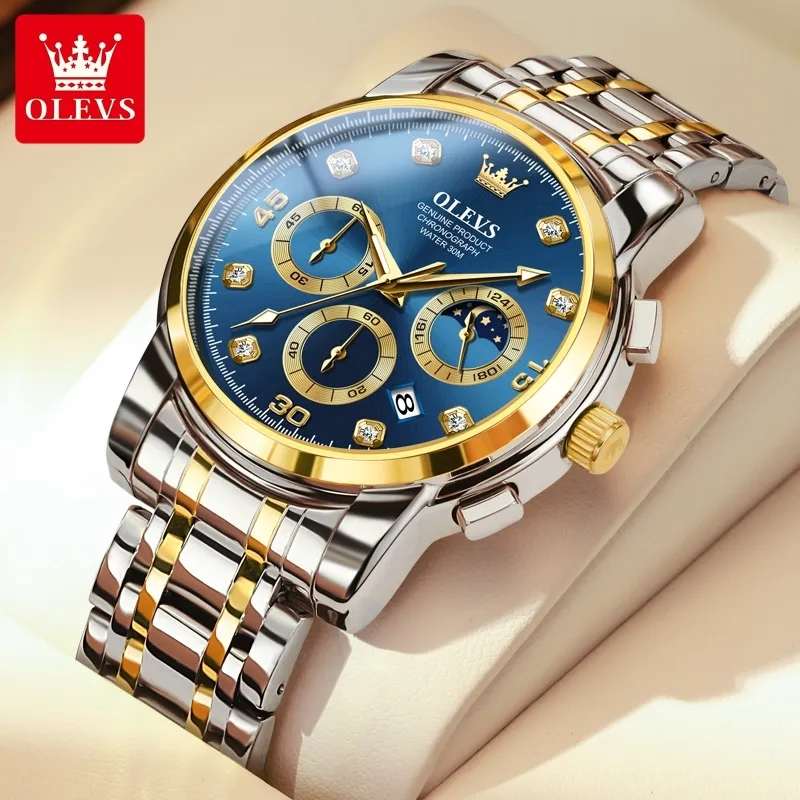 OLEVS 2889 Silver Gold Blue