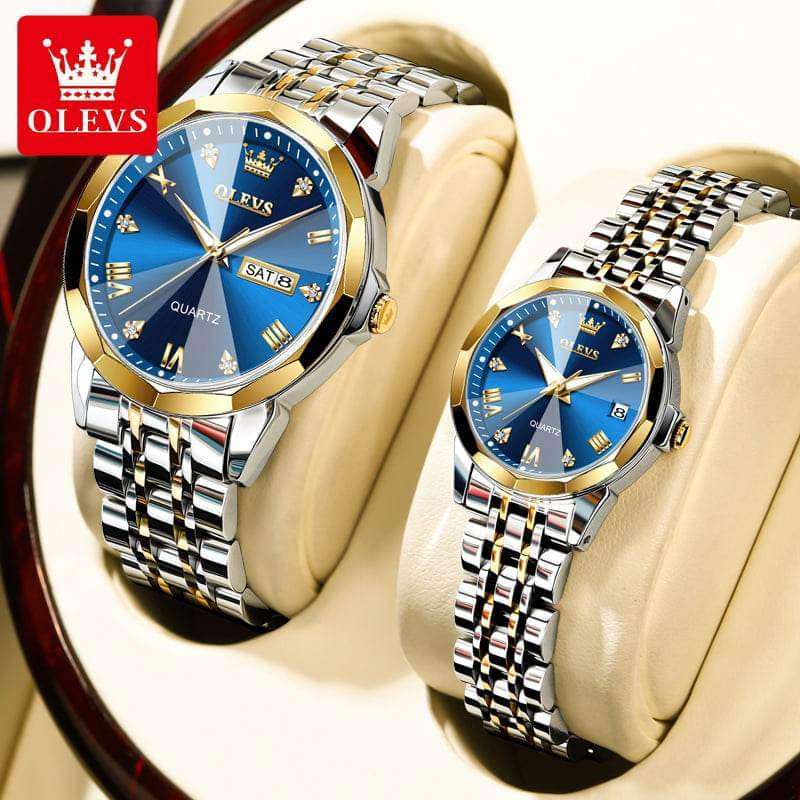 OLEVS 9931 Couple New Silver Gold Blue new