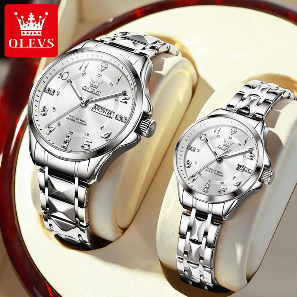 OLEVS 2609 Couple Silver White