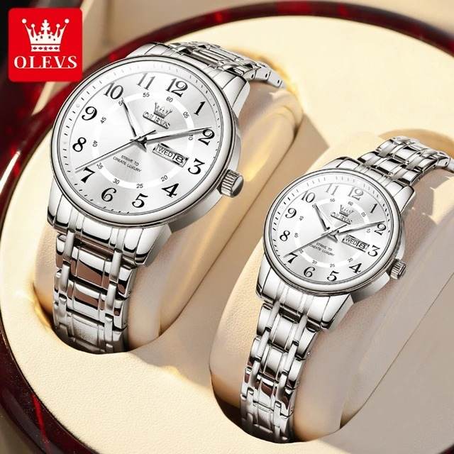 OLEVS 2891 Couple Silver White