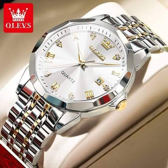 OLEVS 9931 NEW Date Silver Gold White