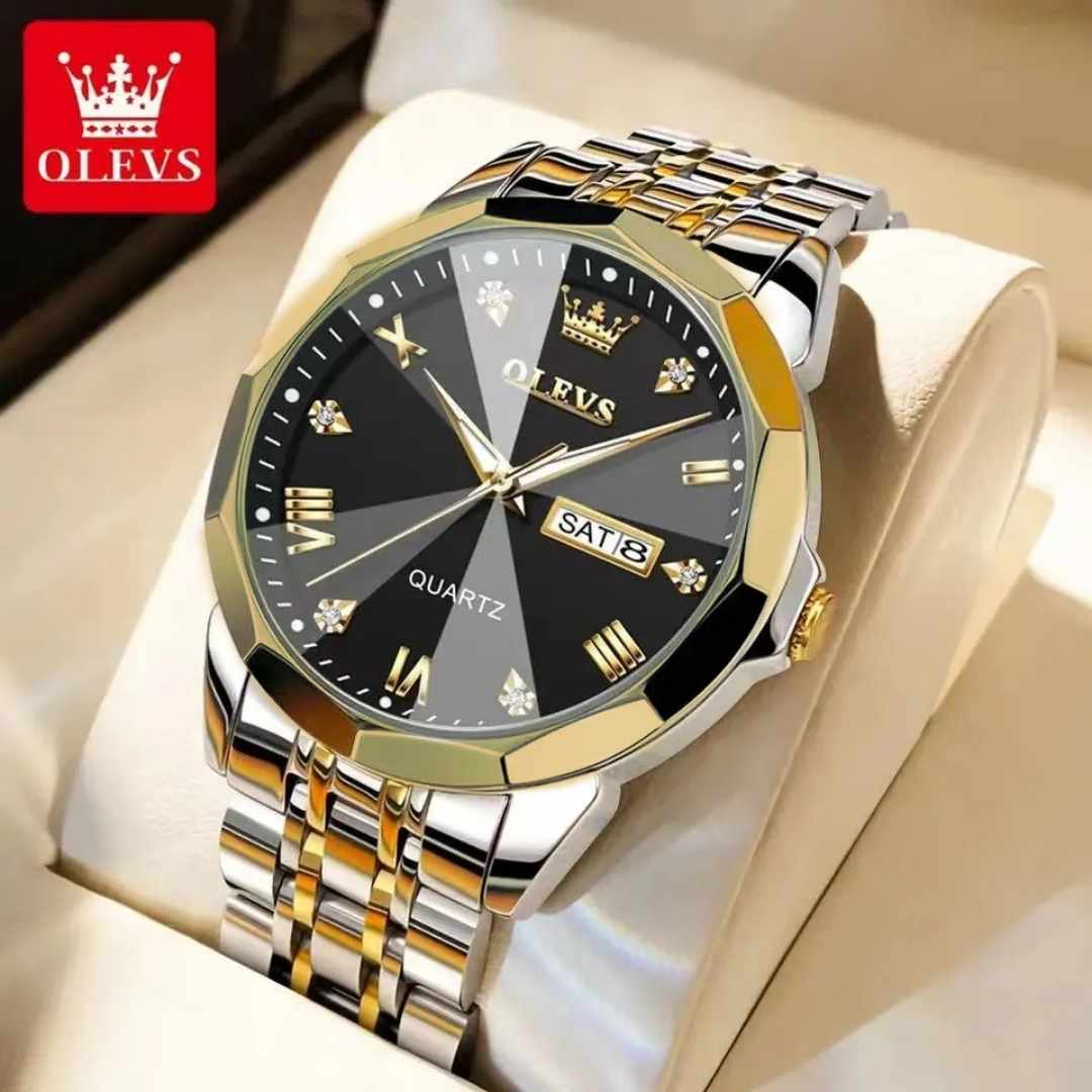 OLEVS 9931 Mens Silver Gold Black new