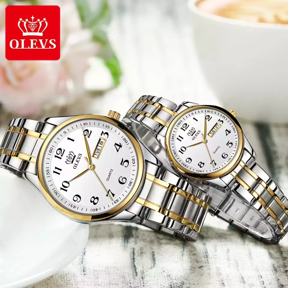 OLEVS 5567 Couple Silver Gold White